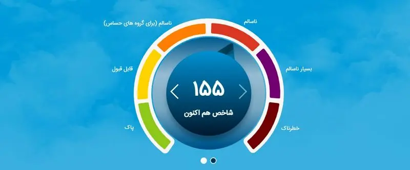 شاخص آلودگی هوای تهران جمعه شب ۷ آذر