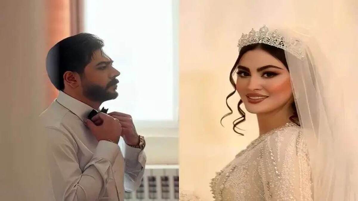 فیلم عروسی مریم مومن/ لباس فاخر عروس جدید سینمای ایران چشم‌ها را خیره کرد