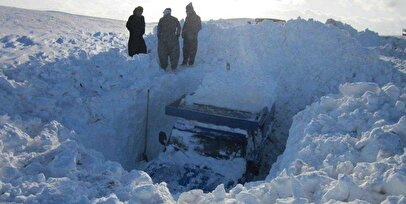 بارش شدید برف مریوان را سفیدپوش کرد+ فیلم