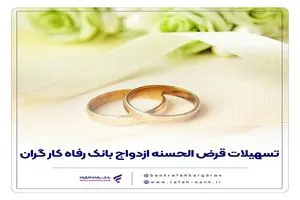 پرداخت بیش از 9,000 میلیارد ریال تسهیلات ازدواج در دی ماه سال جاری توسط بانک رفاه کارگران