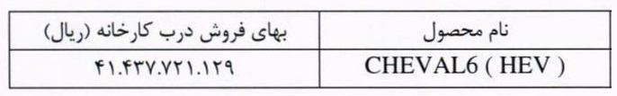 قیمت خودرو جدید شوال H6 بهمن موتور