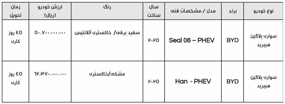 شرایط فروش محصولات جدید BYD در ایران
