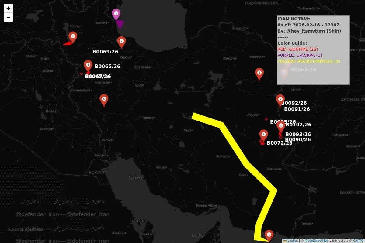 نوتام جدید در آسمان کشور/ مناطق پرواز ممنوع برای آزمایش موشکی مشخص شد