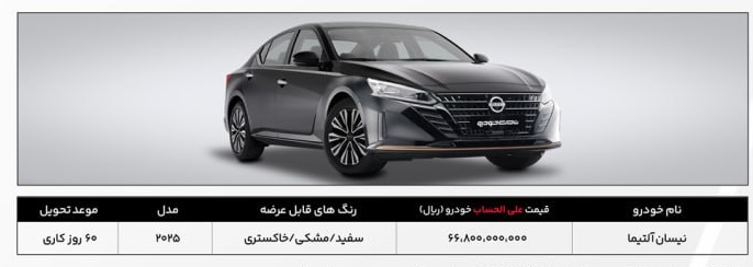 فروش فوق العاده نیسان آلیتما ویژه اسفند 1404