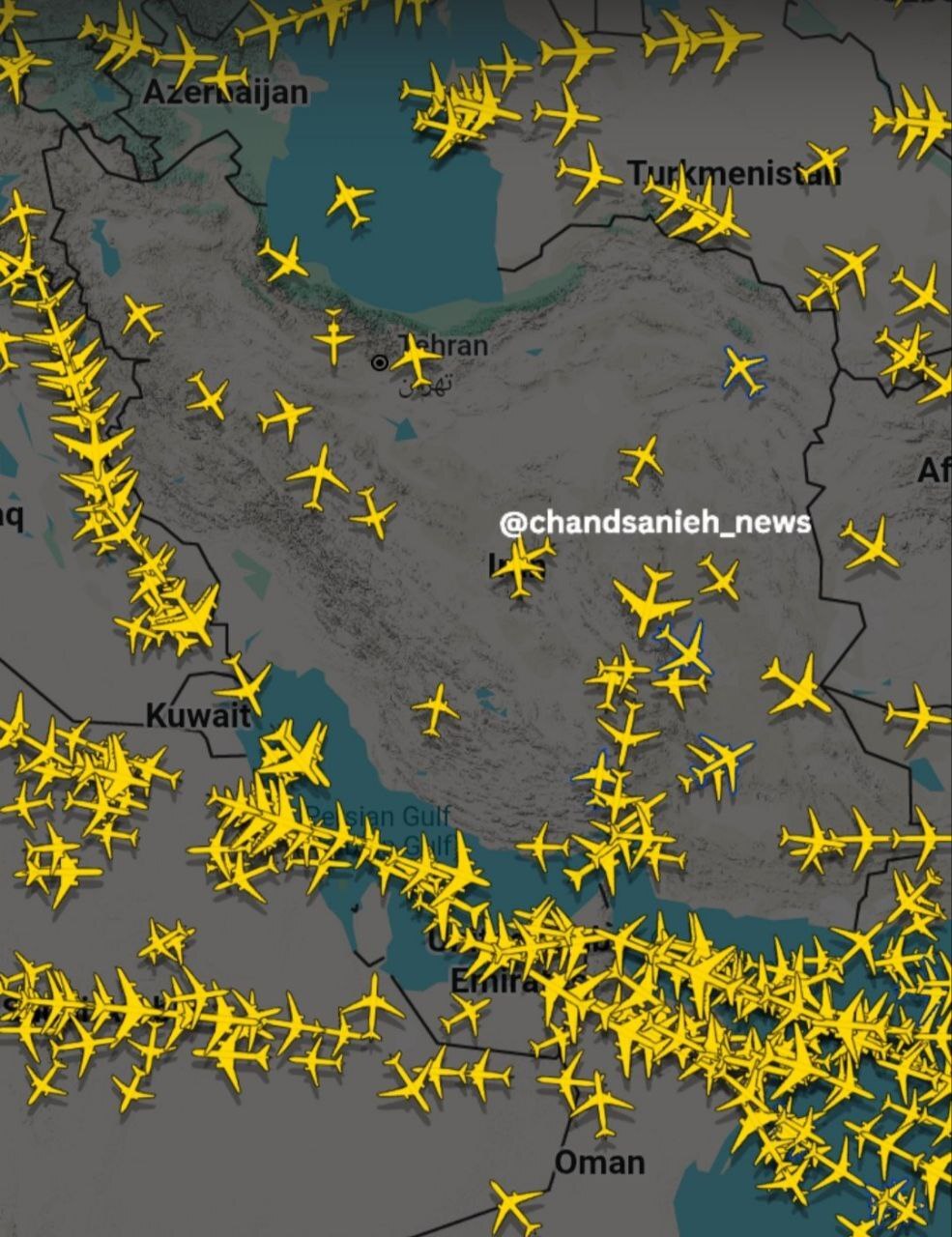 آخرین وضعیت پروازها هم اکنون در آسمان تهران