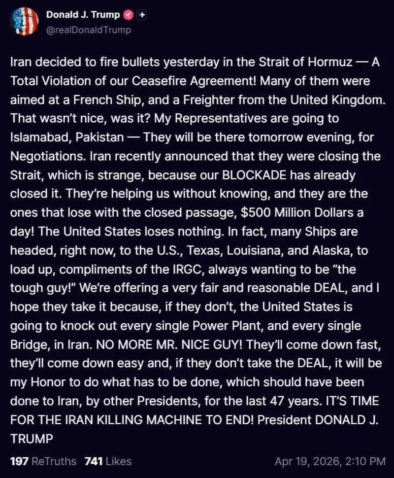 تهدید شدید ترامپ علیه ایران/ اگر توافق نشود تمام نیروگاه‌ها و پل‌ها را نابود خواهیم کرد