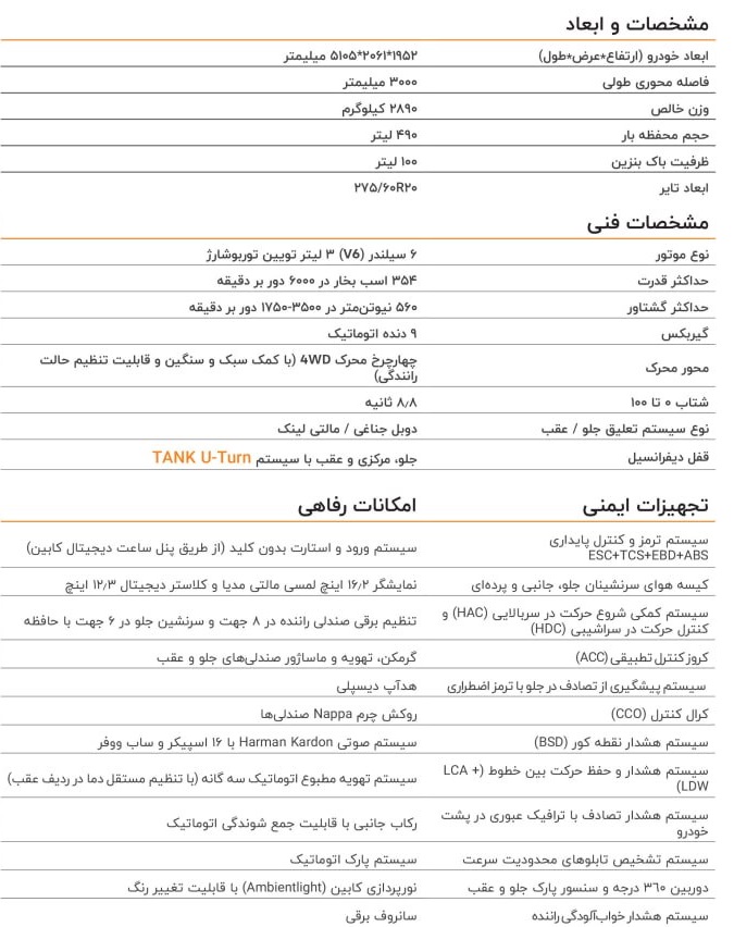 کاتالوگ خودرو جدید تانک 700