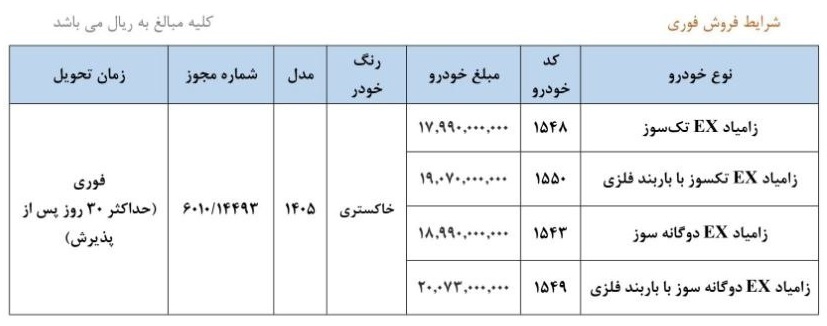 بخشنامه جدید فروش وانت نیسان زامیاد (خرداد 1405)