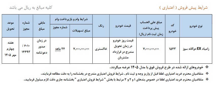 فروش اقساطی وانت نیسان دوگانه‌سوز (تیر 1405)