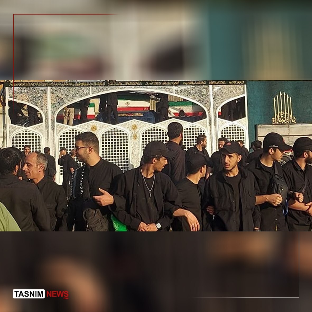 تصویری از تابوت رهبر شهید پیش از آغاز تشییع
